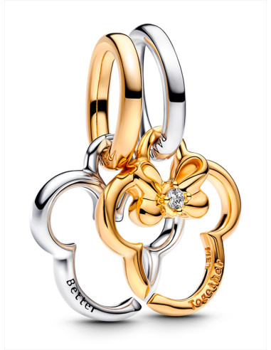CHARM COLGANTE PANDORA DIVISIBLE MICKEY MOUSE Y MINNIE MOUSE DE DISNEY 763650C01