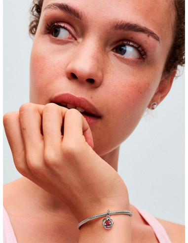 CHARM COLGANTE PANDORA CÍRCULO ETRNITY ROJO VERDADERO 793125C07