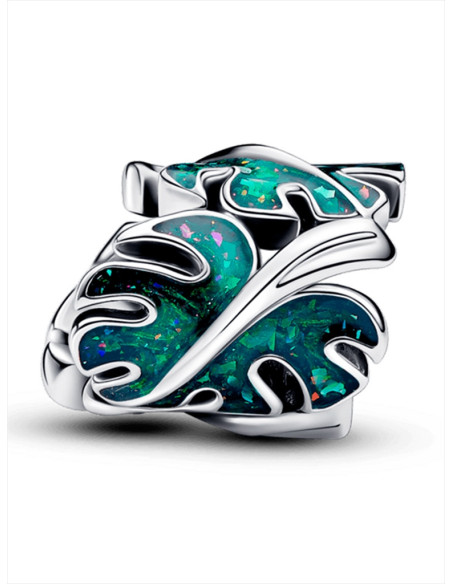 CHARM PANDORA HOJAS DE MONSTERA VERDE 793332C01