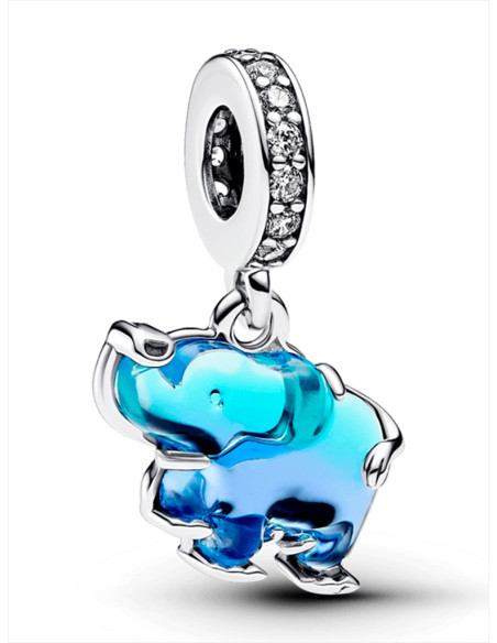 CHARM COLGANTE PANDORA DE CRISTAL DE MURANO AZUL ELEFANTE 793339C01
