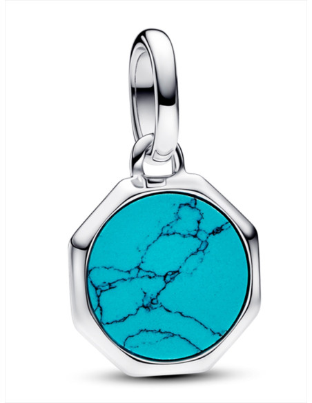 CHARM MINI MEDALLÓN PANDORA ME GRABABLE TURQUESA 793388C01