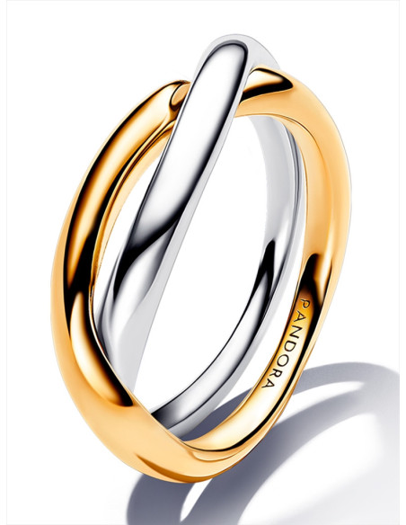 ANILLO PANDORA BANDAS ENTRELAZADAS EN DOS TONOS 163262C00