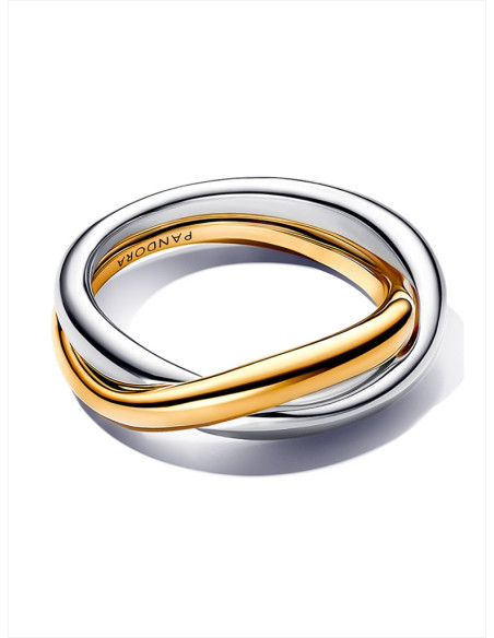 ANILLO PANDORA BANDAS ENTRELAZADAS EN DOS TONOS 163262C00
