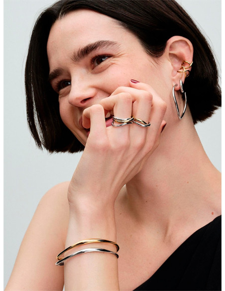 ANILLO PANDORA BANDAS ENTRELAZADAS EN DOS TONOS 163262C00