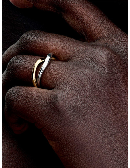 ANILLO PANDORA BANDAS ENTRELAZADAS EN DOS TONOS 163262C00