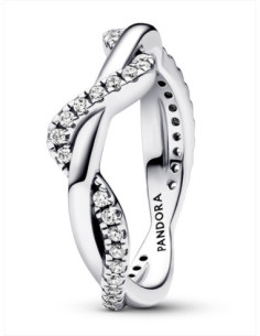 ANILLO PANDORA ONDA ENTRELAZADA BRILLANTE 193098C01