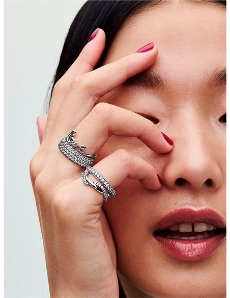 ANILLO PANDORA ONDA ENTRELAZADA BRILLANTE 193098C01
