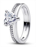 ANILLO PANDORA CORAZÓN DOBLE BANDA 193100C01