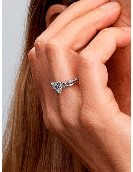 ANILLO PANDORA CORAZÓN DOBLE BANDA 193100C01