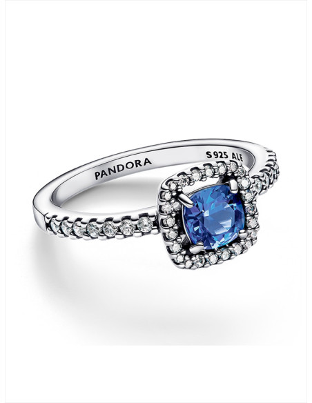 ANILLO PANADORA HALO AZUL CUADRADO BRILLANTE 193555C01