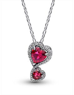 COLLAR PANDORA HALO ROJO CORAZONES 393658C01