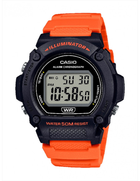 RELOJ HOMBRE CASIO COLLECTION W-219H-4AVEF NEGRO NARANJA