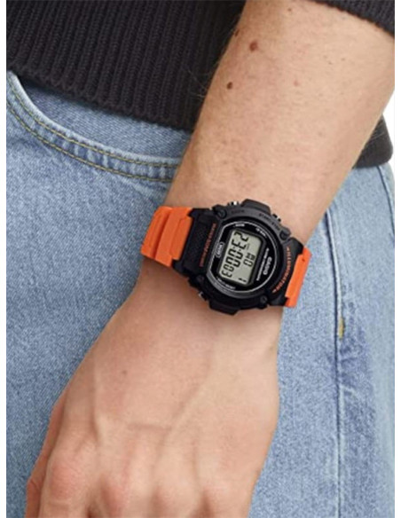 RELOJ HOMBRE CASIO COLLECTION W-219H-4AVEF NEGRO NARANJA