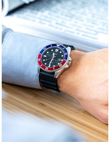 RELOJ HOMBRE CASIO COLLECTION MDV-107-1A3VEF PLATEADO AZUL ROJO