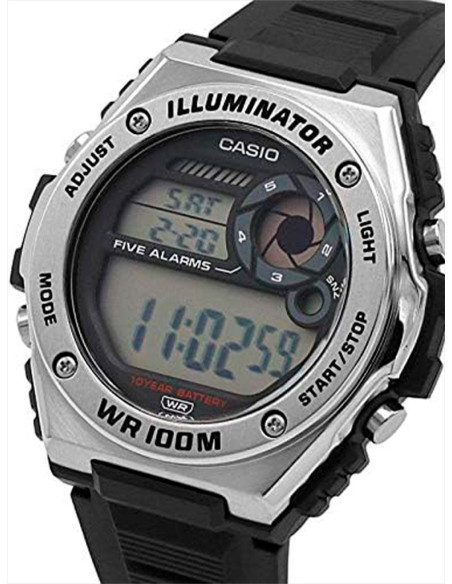 RELOJ HOMBRE CASIO COLLECTION MWD-100H-1AVEF PLATEADO NEGRO