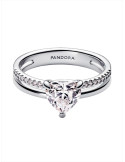 ANILLO PANDORA CORAZÓN DOBLE BANDA 193100C01