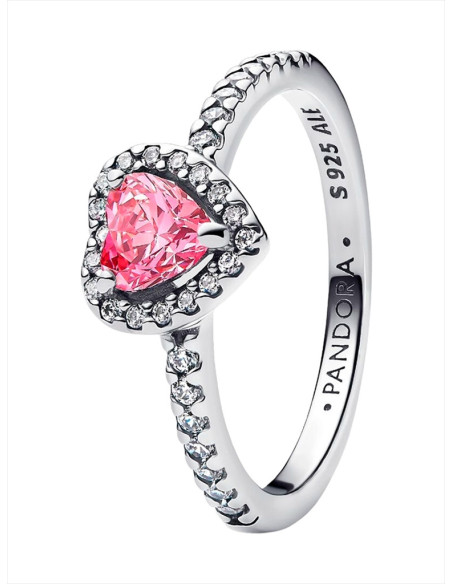 ANILLO PANDORA CORAZÓN ROSA ELEVADO 198421C03