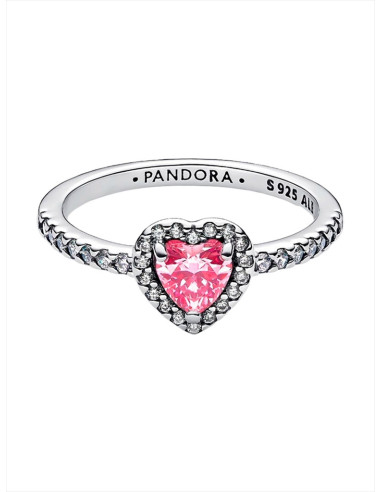ANILLO PANDORA CORAZÓN ROSA ELEVADO 198421C03