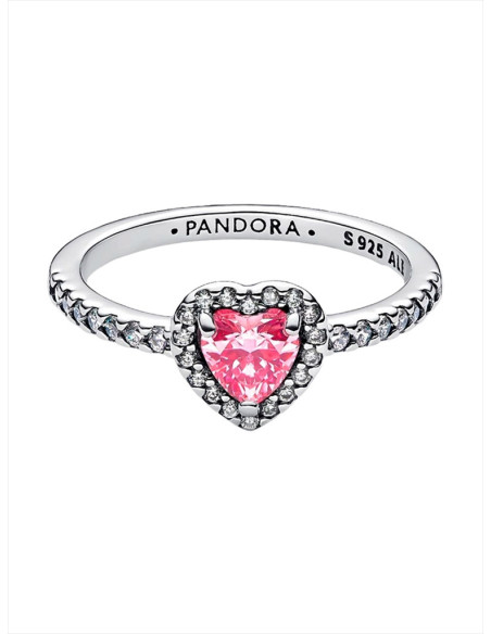 ANILLO PANDORA CORAZÓN ROSA ELEVADO 198421C03