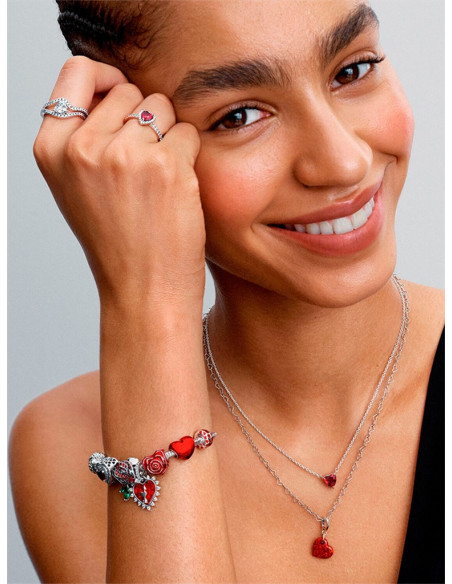 PULSERA PANDORA MOMENTS CON CADENA DE SERPIENTE CON CIERRE CORAZÓN ALADA EDICIÓN LIMITADA 593680C01