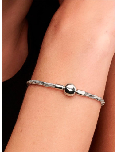 PULSERA PANDORA MOMENTS CON CADENA DE SERPIENTE TRENZADA CON CIERRE BOLA PANDORA 593757C00