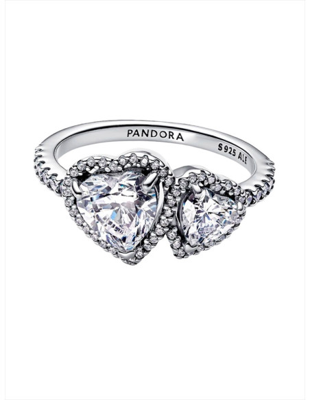 ANILLO PANDORA CORAZONES HALO BRILLANTE 193659C01