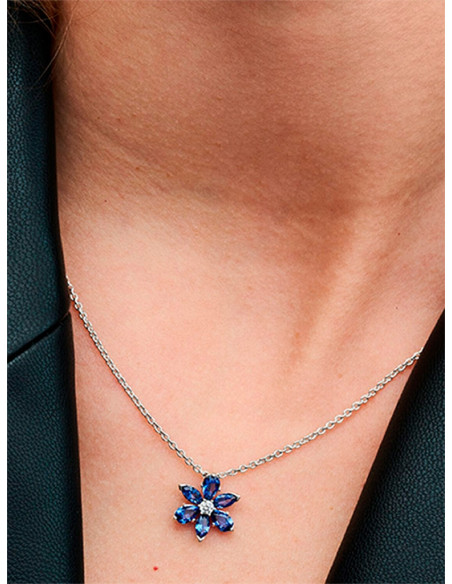 COLLAR PANDORA HERBARIO BRILLANTE AZUL 392387C02-45