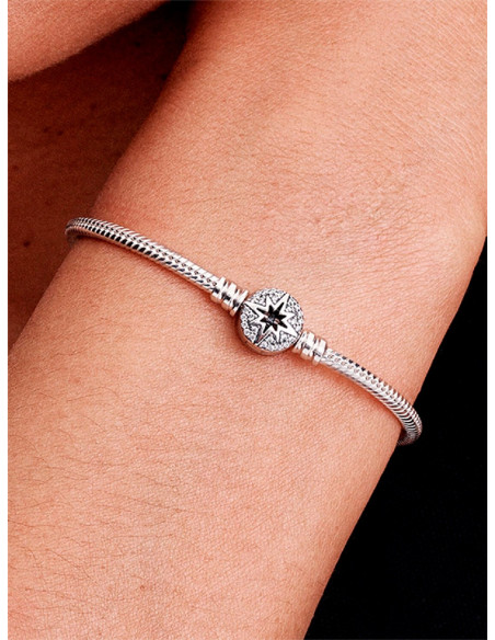 PULSERA PANDORA MOMENTS CADENA DE SERPIENTE CON CIERRE ESTRELLA POLAR 593584C02
