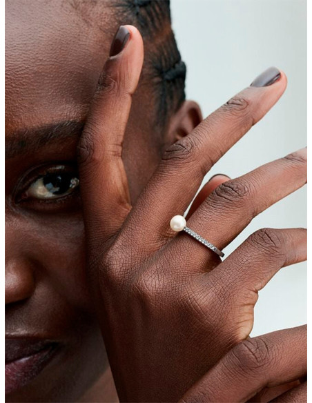 ANILLO PANDORA PERLA CULTIVADA AGUA DULCE Y PAVÉ 193158C01-52