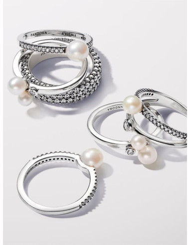 ANILLO PANDORA PERLA CULTIVADA AGUA DULCE Y PAVÉ 193158C01-52