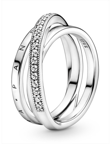ANILLO PANDORA DOBLE CRUZADO LOGO PANDORA 199057C01