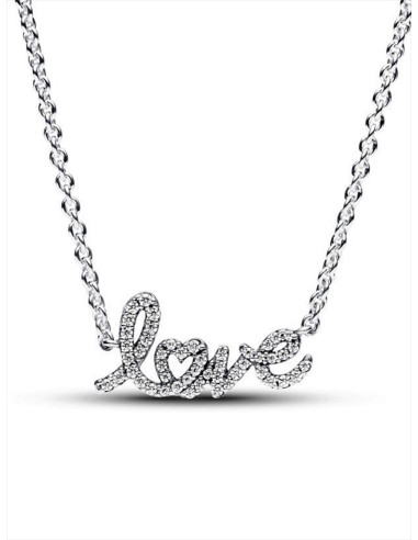 COLLAR PANDORA LOVE ESCRITO A MANO BRILLANTE 393076C01-45