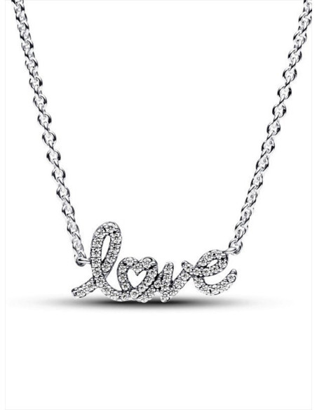 COLLAR PANDORA LOVE ESCRITO A MANO BRILLANTE 393076C01-45