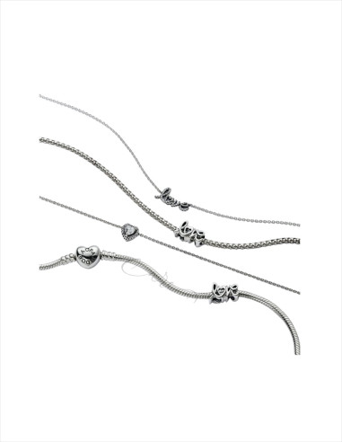 COLLAR PANDORA LOVE ESCRITO A MANO BRILLANTE 393076C01-45