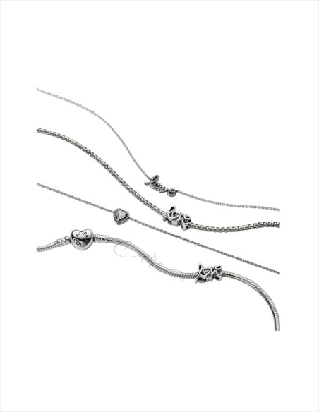 COLLAR PANDORA LOVE ESCRITO A MANO BRILLANTE 393076C01-45