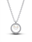 COLLAR PANDORA PERLA CULTIVADA Y PAVÉ 393165C01-45