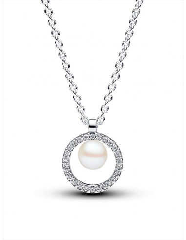 COLLAR PANDORA PERLA CULTIVADA Y PAVÉ 393165C01-45