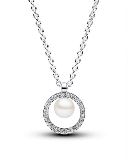 COLLAR PANDORA PERLA CULTIVADA Y PAVÉ 393165C01-45