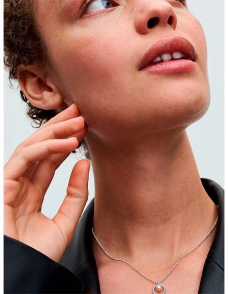 COLLAR PANDORA PERLA CULTIVADA Y PAVÉ 393165C01-45