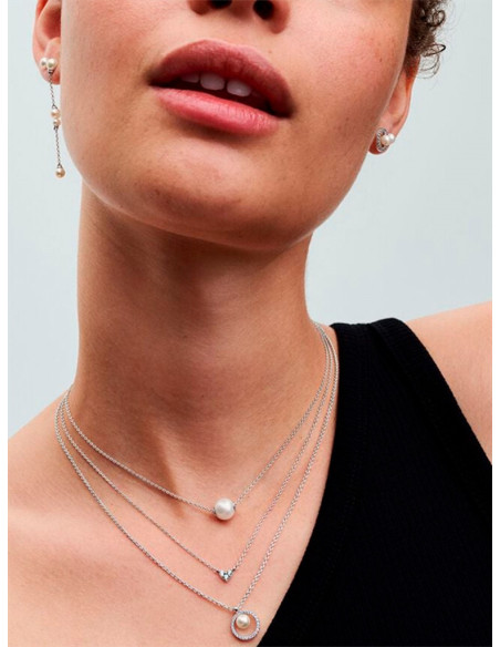 COLLAR PANDORA PERLA CULTIVADA Y PAVÉ 393165C01-45
