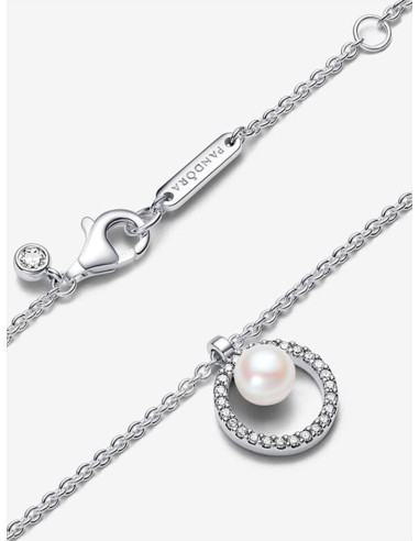 COLLAR PANDORA PERLA CULTIVADA Y PAVÉ 393165C01-45