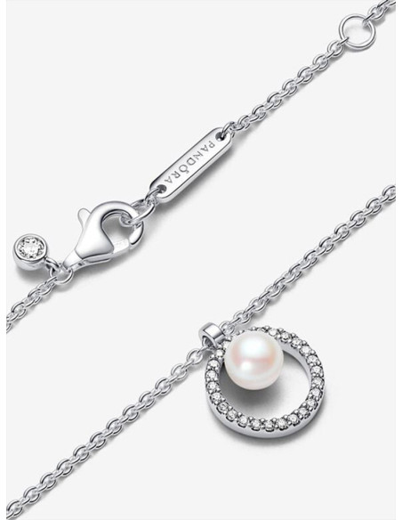 COLLAR PANDORA PERLA CULTIVADA Y PAVÉ 393165C01-45