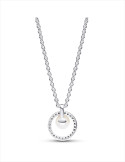 COLLAR PANDORA PERLA CULTIVADA Y PAVÉ 393165C01-45