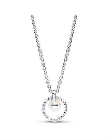 COLLAR PANDORA PERLA CULTIVADA Y PAVÉ 393165C01-45