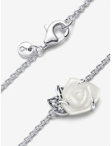 COLLAR PANDORA ROSA BLANCA FLORECIENDO 393206C01-45