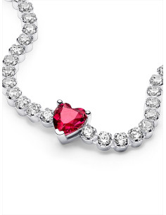 PULSERA PANDORA TENIS CORAZÓN BRILLANTE ROJO 590041C02 2