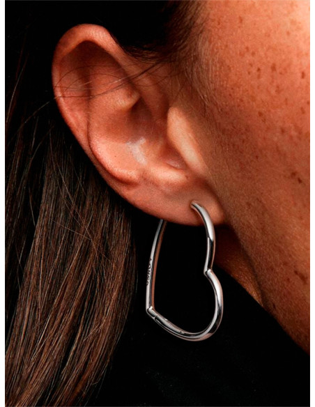 PENDIENTES DE ARO PANDORA CORAZONES DE AMOR ASIMÉTRICOS 297822