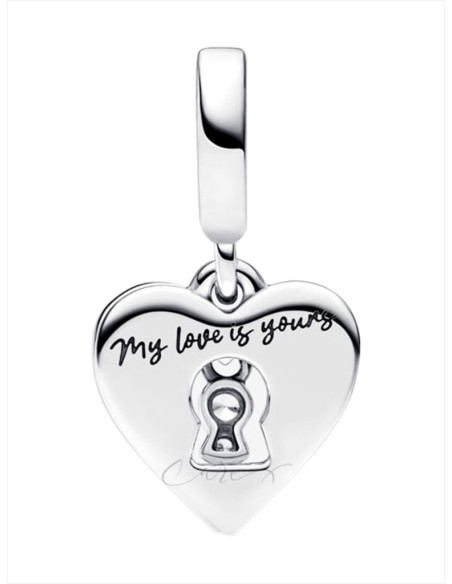 CHARM COLGANTE PANDORA DOBLE CORAZÓN ROJO Y CERRADURA 793119C01