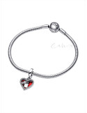 CHARM COLGANTE PANDORA DOBLE CORAZÓN ROJO Y CERRADURA 793119C01