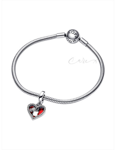 CHARM COLGANTE PANDORA DOBLE CORAZÓN ROJO Y CERRADURA 793119C01